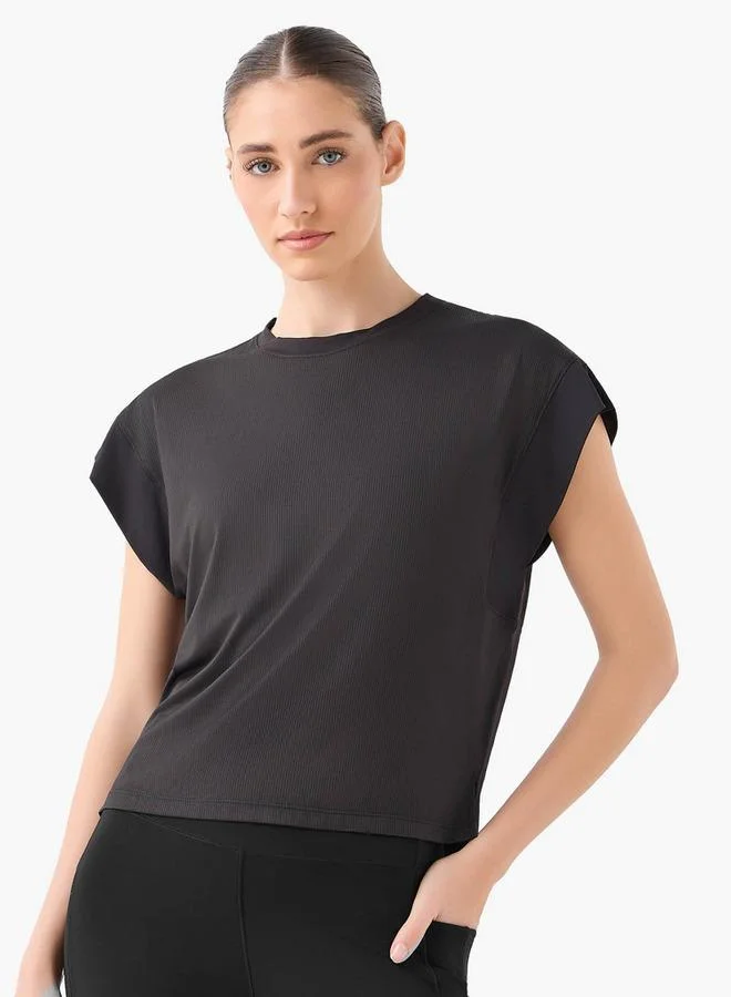 سبلاش اكتف Women Ribbed 2 Way Stretch Boxy T-shirt